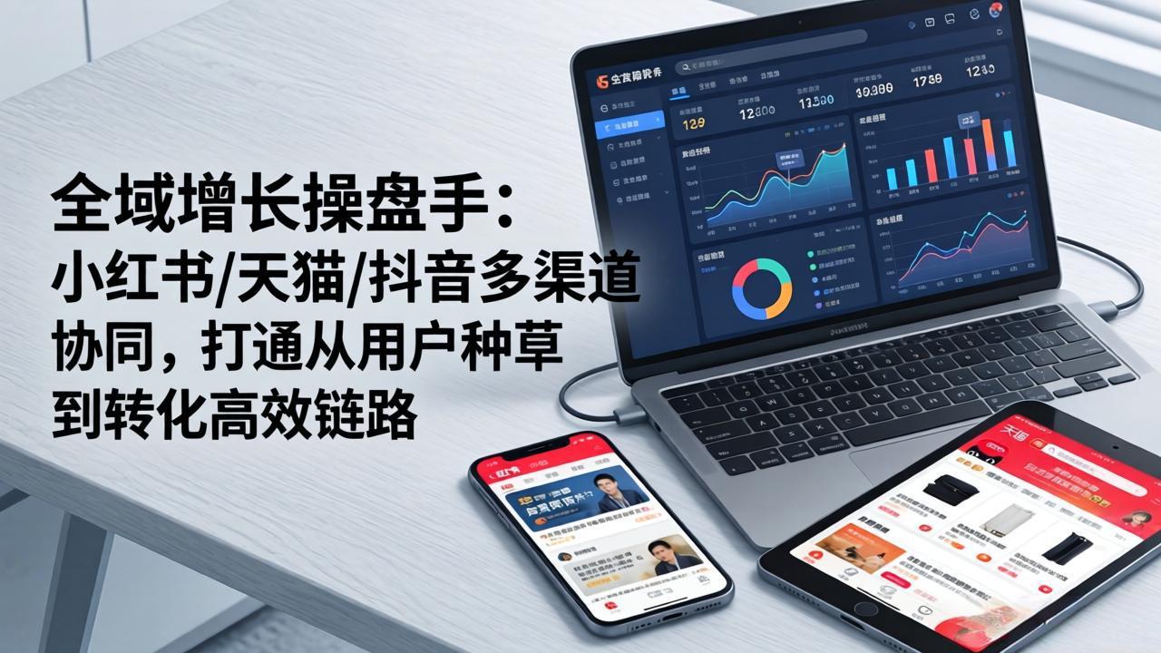 (17605期)全域增长操盘手:小红书/天猫/抖音多渠道协同,打通从用户种草到转化高效链路_豪客资源创业项目网-豪客资源_豪客资源库