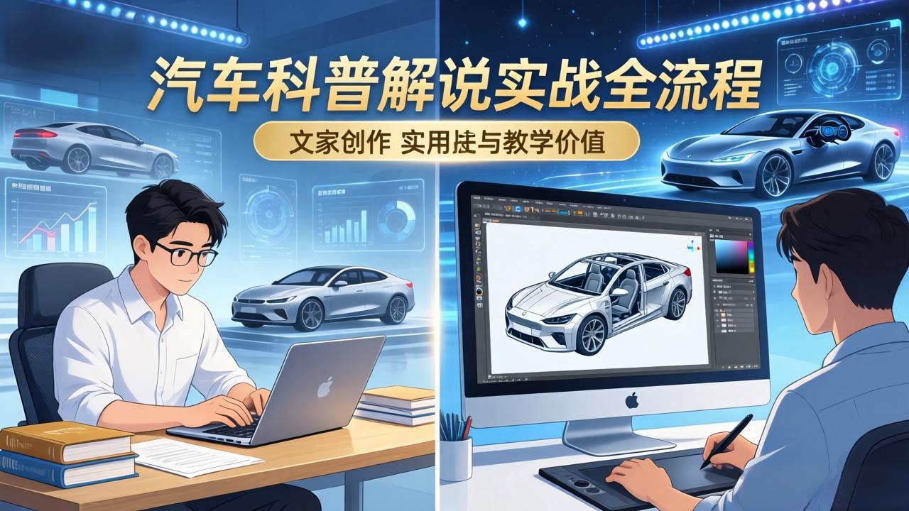 （17665期）抖音汽车科普解说实战：文案+动画+画面处理+去水印全流程，打造专业汽车科普视频_豪客资源创业项目网-豪客资源_豪客资源库