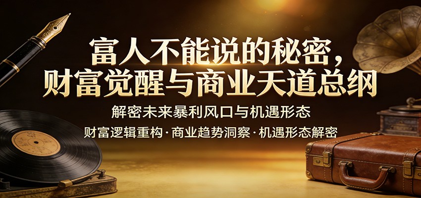 富人不能说的秘密，财富觉醒与商业天道总纲，解密未来暴利风口与机遇形态_豪客资源创业网-豪客资源_豪客资源库