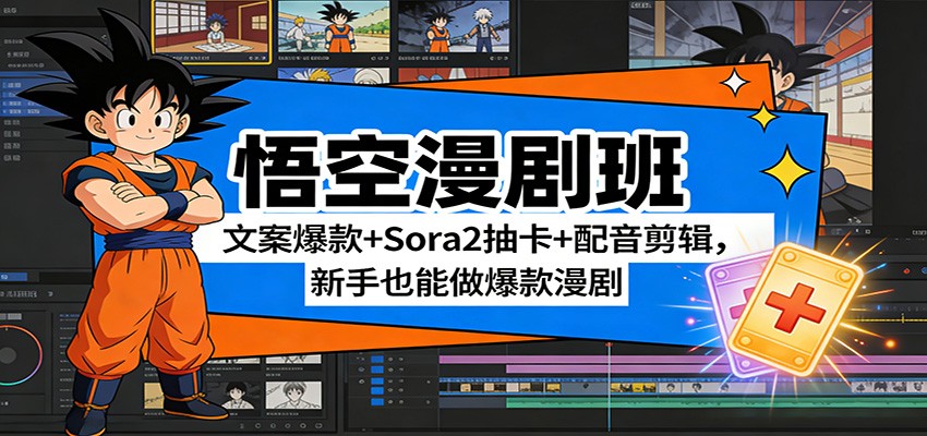 悟空漫剧班：文案爆款+Sora2抽卡+配音剪辑，新手也能做爆款漫剧_豪客资源创业网-豪客资源_豪客资源库