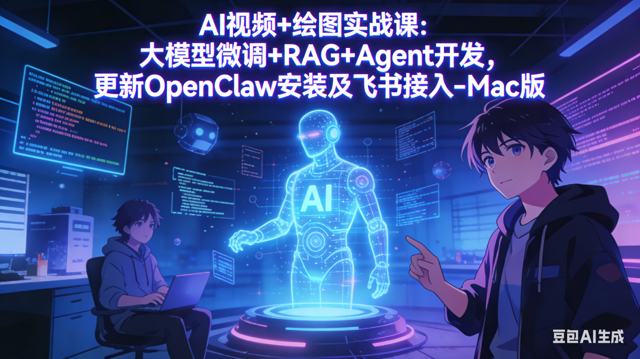 (17594期)AI视频+绘图实战课:大模型微调+RAG+Agent开发,更新OpenClaw安装及飞书接入-Mac版_豪客资源创业项目网-豪客资源_豪客资源库