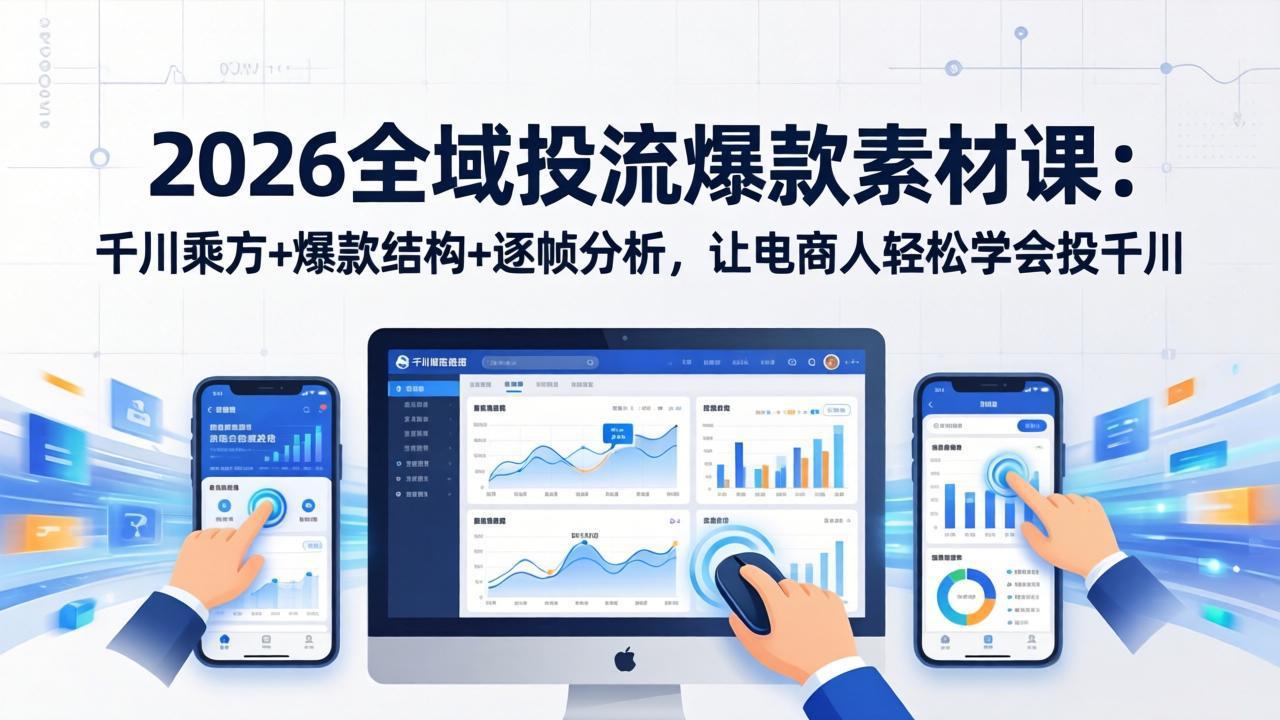（17705期）2026全域投流爆款素材课：千川乘方+爆款结构+逐帧分析，让电商人轻松学会投千川_豪客资源创业项目网-豪客资源_豪客资源库