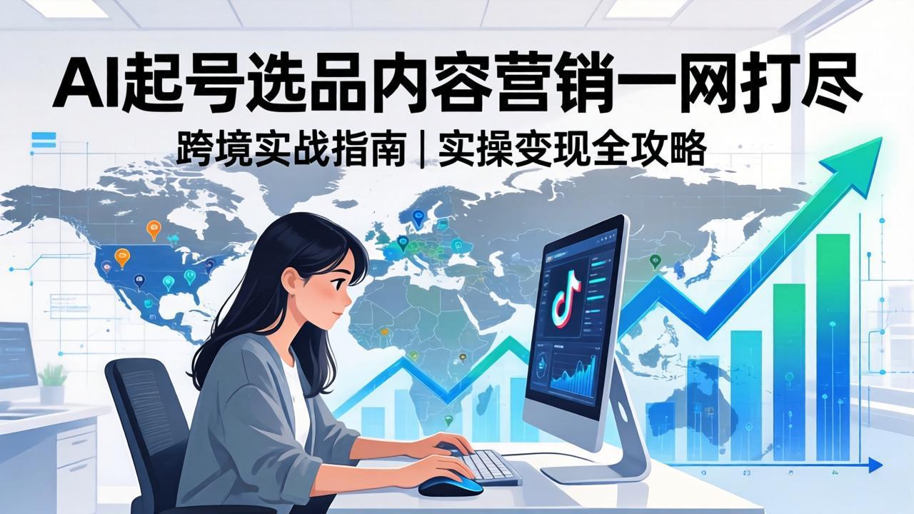（17824期）2026 TikTok 跨境AI实操：从零基础到变现全流程，AI起号选品内容营销一网打尽_豪客资源创业项目网-豪客资源_豪客资源库