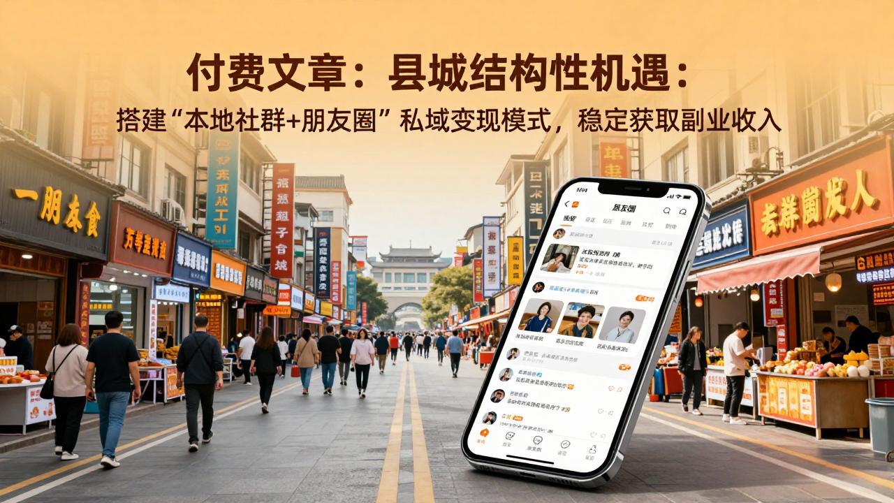 （17518期）付费文章：县城结构性机遇：搭建“本地社群+朋友圈”私域变现模式，稳定获取副业收入_豪客资源创业项目网-豪客资源_豪客资源库