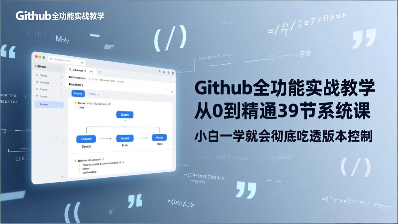 （17501期）GitHub-全功能实战教学，从0到精通39节系统课，小白一学就会彻底吃透版本控制_豪客资源创业项目网-豪客资源_豪客资源库