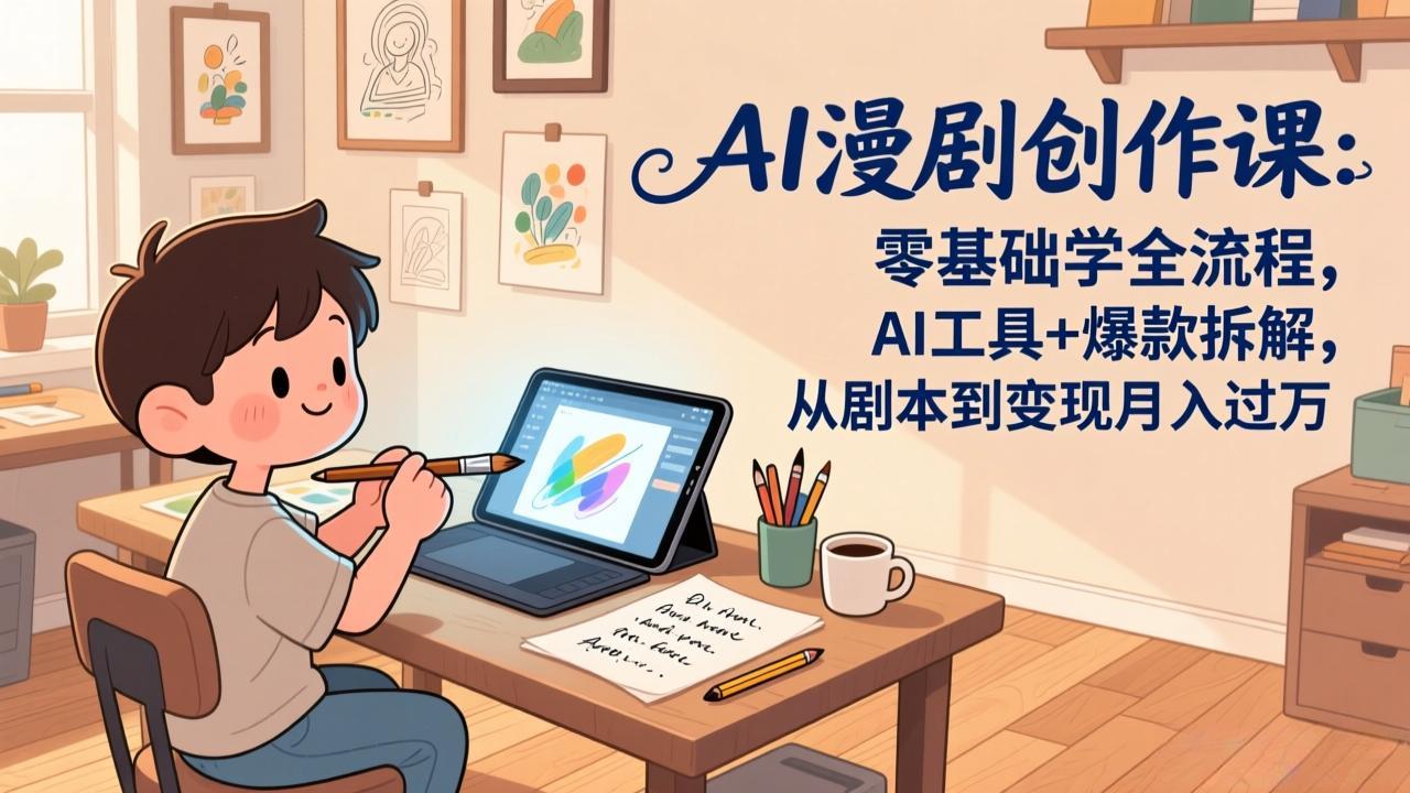 (17519期)AI漫剧创作课:零基础学全流程,AI工具+爆款拆解,从剧本到变现月入过万_豪客资源创业项目网-豪客资源_豪客资源库