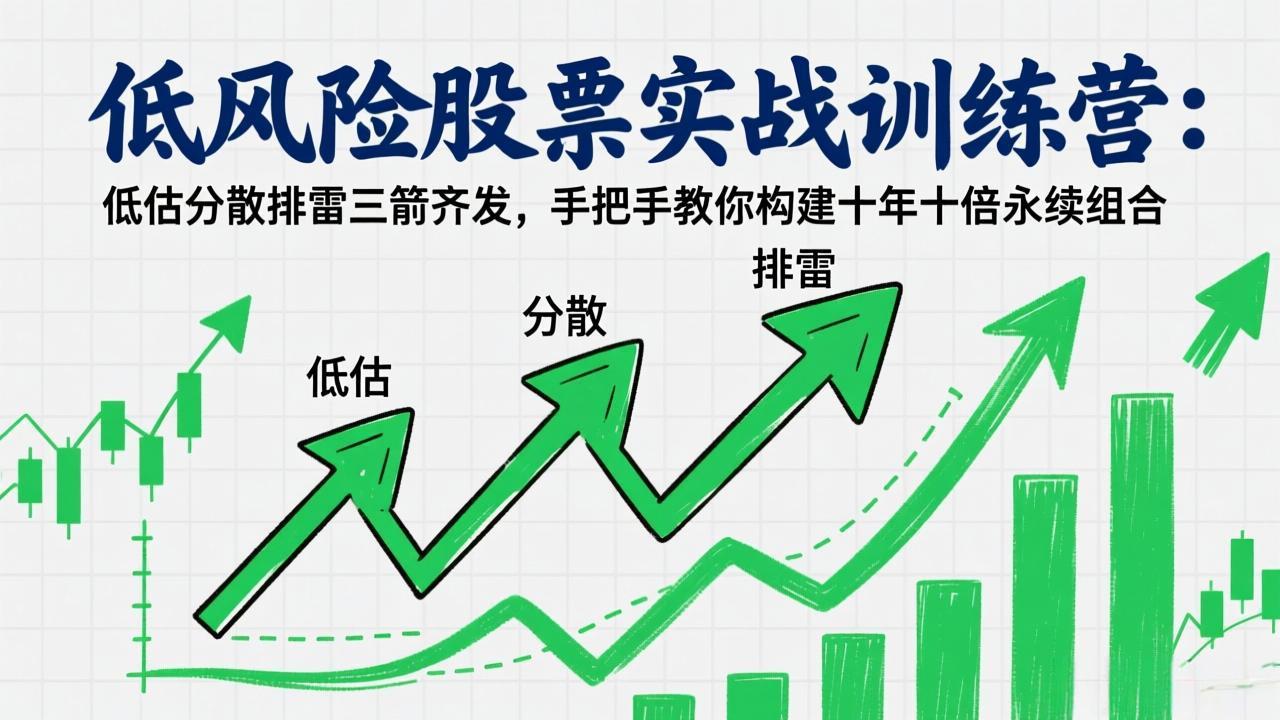 （17487期）低风险股票实战训练营：低估分散排雷三箭齐发，手把手教你构建十年十倍永续组合_豪客资源创业项目网-豪客资源_豪客资源库