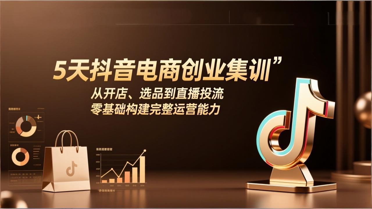(17544期)5天抖音电商创业集训:从开店、选品到直播投流,零基础构建完整运营能力_豪客资源创业项目网-豪客资源_豪客资源库