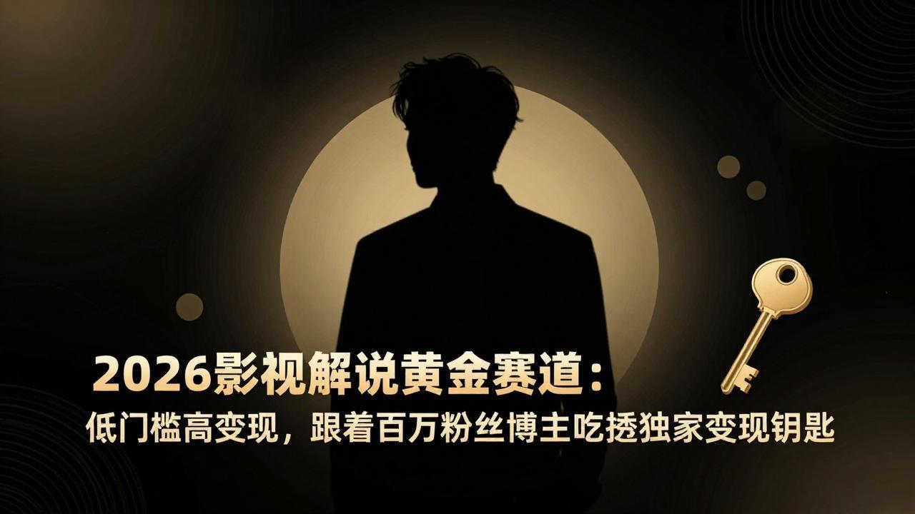 (17721期)2026影视解说黄金赛道:低门槛高变现,跟着百万粉丝博主吃透独家变现钥匙_豪客资源创业项目网-豪客资源_豪客资源库