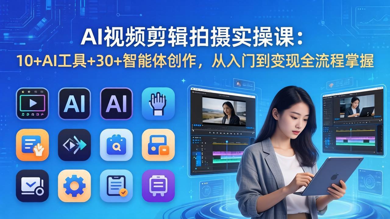 (17818期)AI 视频剪辑拍摄实操课:10+AI工具+30+智能体创作,从入门到变现全流程掌握_豪客资源创业项目网-豪客资源_豪客资源库