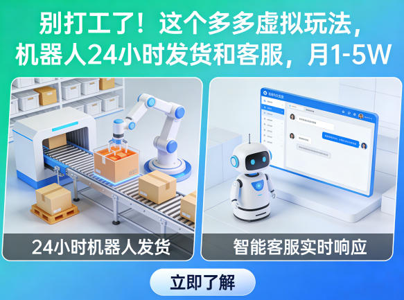 别打工了！这个多多虚拟玩法，机器人24小时发货和客服，月1-5W【揭秘】——豪客资源创业项目网-豪客资源_豪客资源库