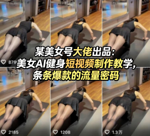 某美女号大佬出品：美女AI健身短视频制作教学，条条爆款的流量密码——豪客资源创业项目网-豪客资源_豪客资源库