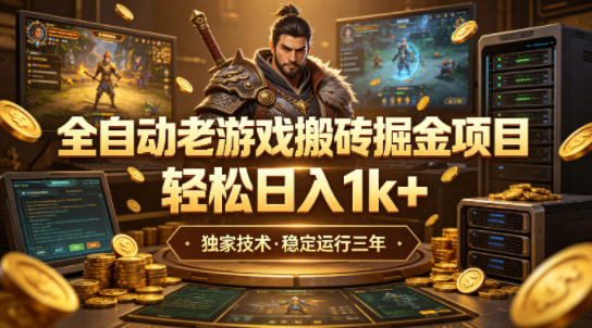 图片[1]-全自动老游戏搬砖掘金项目，轻松日入1k+，独家技术，稳定运行三年【揭秘】——豪客资源创业项目网-豪客资源