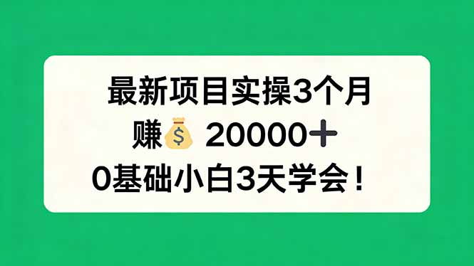 （17856期）最新项目实操3个月，赚钱20000+，0基础小白3天学会！_豪客资源创业项目网-豪客资源_豪客资源库