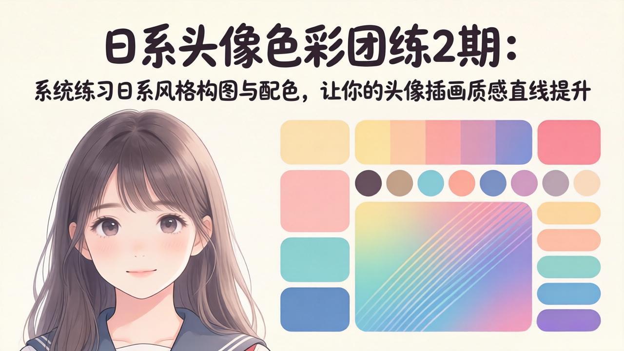（18034期）日系头像色彩团练2期：系统练习日系风格构图与配色，让你的头像插画质感直线提升_豪客资源创业项目网-豪客资源_豪客资源库