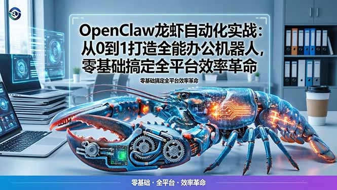 (17996期)OpenClaw龙虾自动化实战:从0到1打造全能办公机器人,零基础搞定全平台效率革命_豪客资源创业项目网-豪客资源_豪客资源库