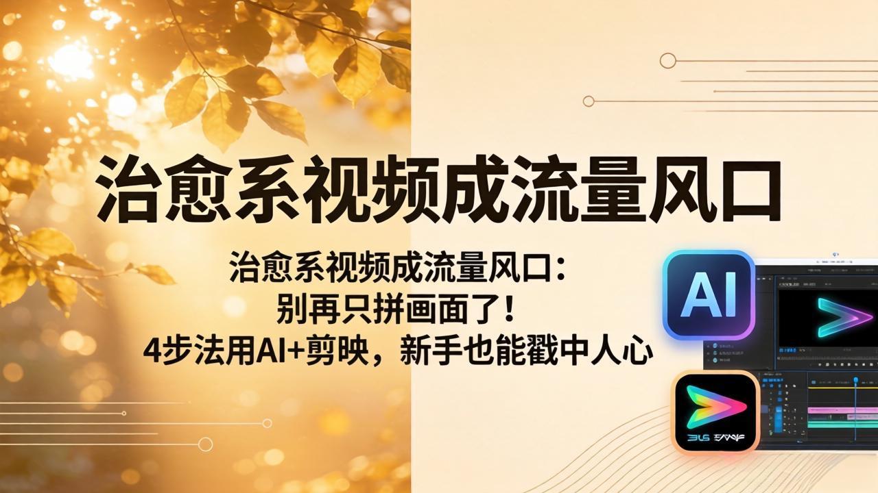 （18219期）治愈系视频成流量风口：别再只拼画面了！4步法用AI+剪映，新手也能戳中人心_豪客资源创业项目网-豪客资源_豪客资源库