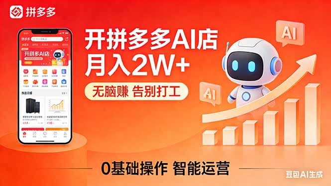 （17947期）开一家拼多多AI店，月入2W+，无脑赚，告别打工，附SOP手册_豪客资源创业项目网-豪客资源_豪客资源库