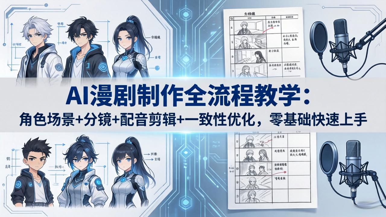 （18090期）AI漫剧制作全流程教学：角色场景+分镜+配音剪辑+一致性优化，零基础快速上手_豪客资源创业项目网-豪客资源_豪客资源库
