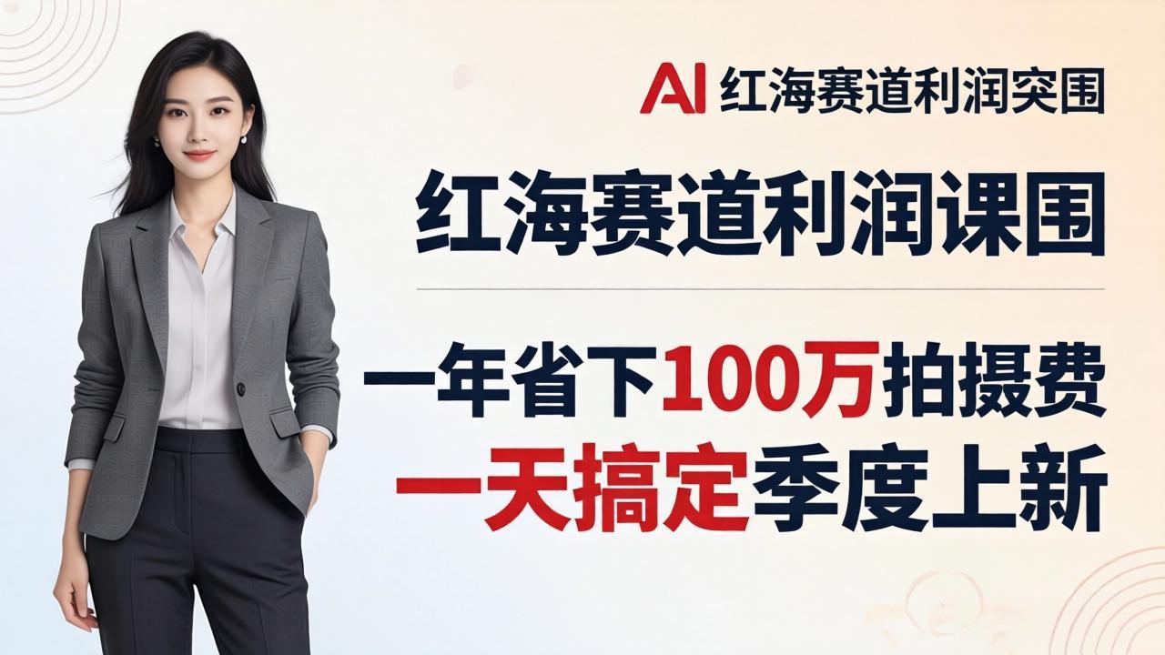 （17884期）服装老板AI模特图课：一年省下100万拍摄费，一天搞定季度上新，红海赛道利润突围_豪客资源创业项目网-豪客资源_豪客资源库