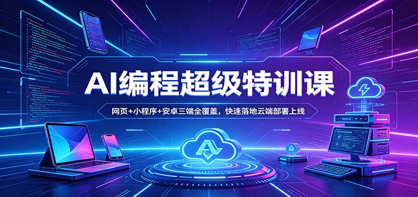 AI编程超级特训课：网页+小程序+安卓三端全覆盖，快速落地云端部署上线_豪客资源创业网-豪客资源_豪客资源库