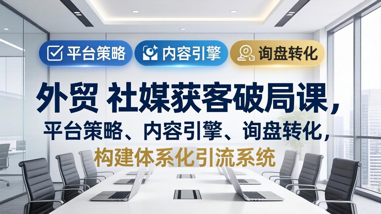 (17901期)外贸 社媒获客破局课,平台策略、内容引擎、询盘转化,构建体系化引流系统(更新26年3月)_豪客资源创业项目网-豪客资源_豪客资源库