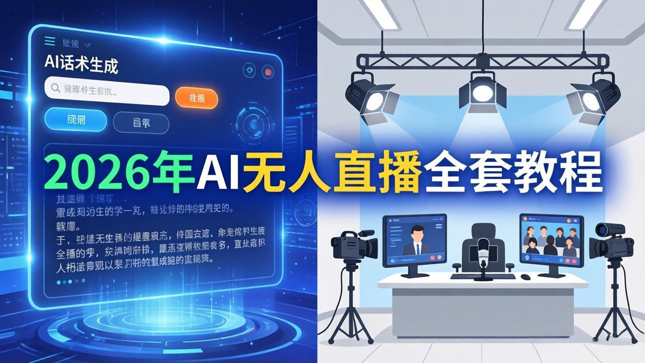 （17953期）2026年AI无人直播全套教程：OBS安装+软件配置+直播间搭建+话术生成+一键开播实操_豪客资源创业项目网-豪客资源_豪客资源库