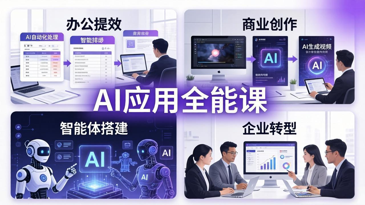 （17890期）AIGC 应用全能课：办公提效、商业创作、智能体搭建、企业转型，一站式学会AI应用_豪客资源创业项目网-豪客资源_豪客资源库