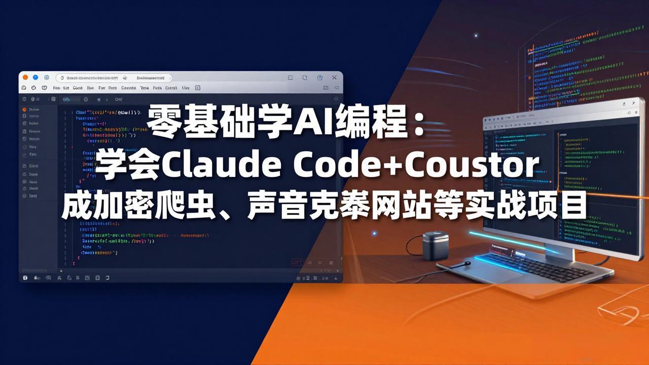 (17941期)零基础学AI编程:学会Claude Code+Cursor完成加密爬虫、声音克隆网站等实战项目_豪客资源创业项目网-豪客资源_豪客资源库